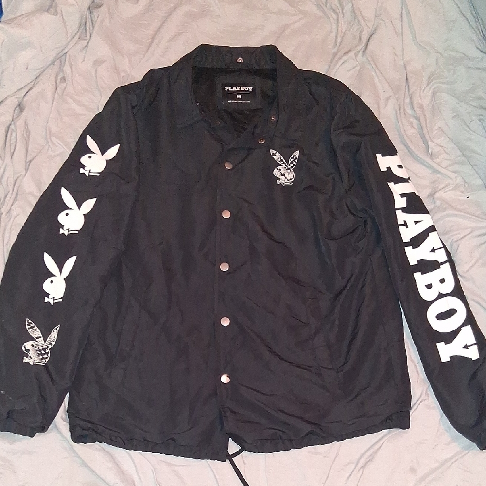 PLAYBOY Black Jacket with White Bunny Logos